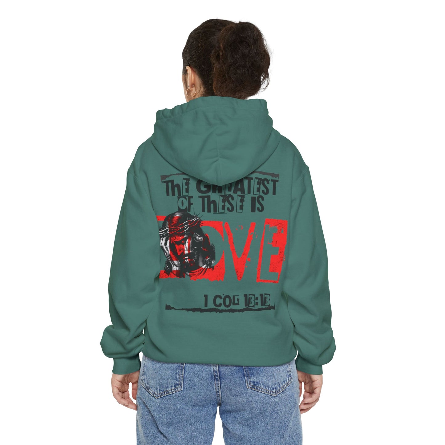 Unisex Garment-Dyed Hoodie - Fitness & Faith: 'The Greatest of These is Love'