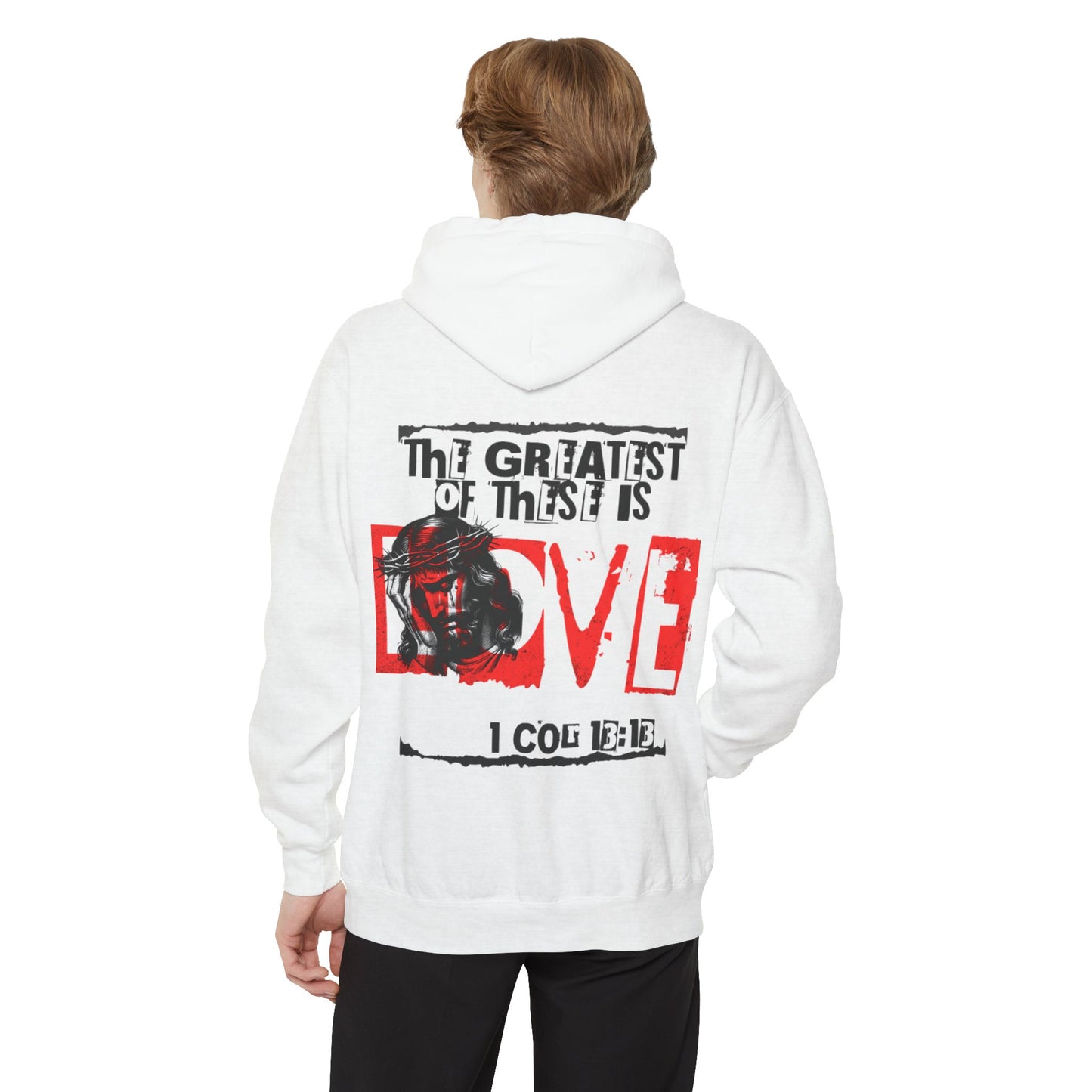 Unisex Garment-Dyed Hoodie - Fitness & Faith: 'The Greatest of These is Love'