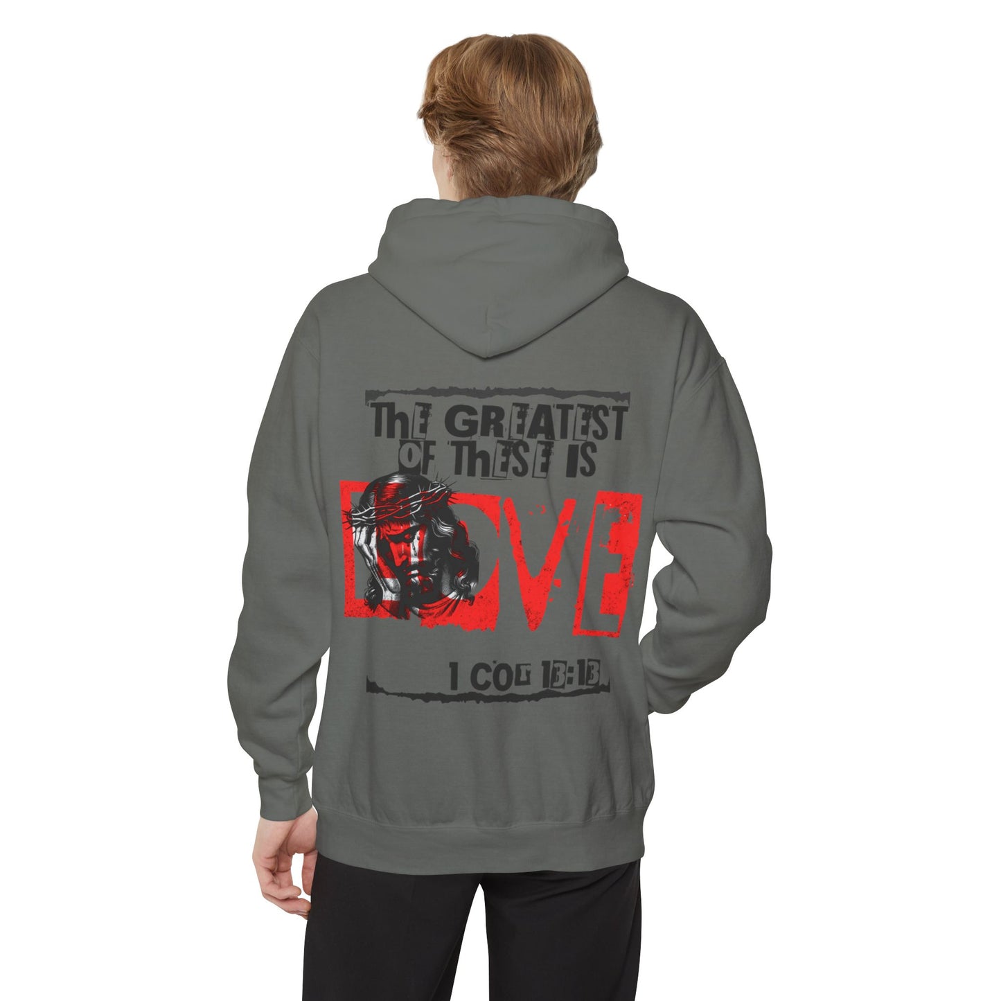 Unisex Garment-Dyed Hoodie - Fitness & Faith: 'The Greatest of These is Love'