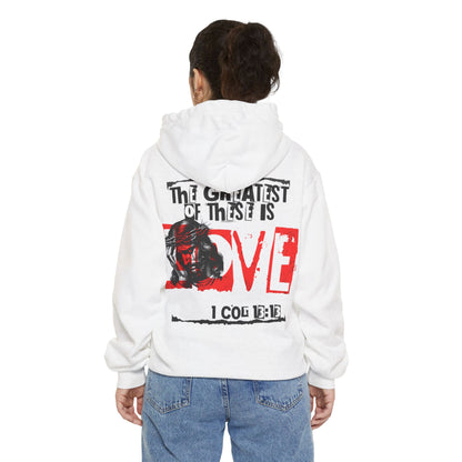 Unisex Garment-Dyed Hoodie - Fitness & Faith: 'The Greatest of These is Love'
