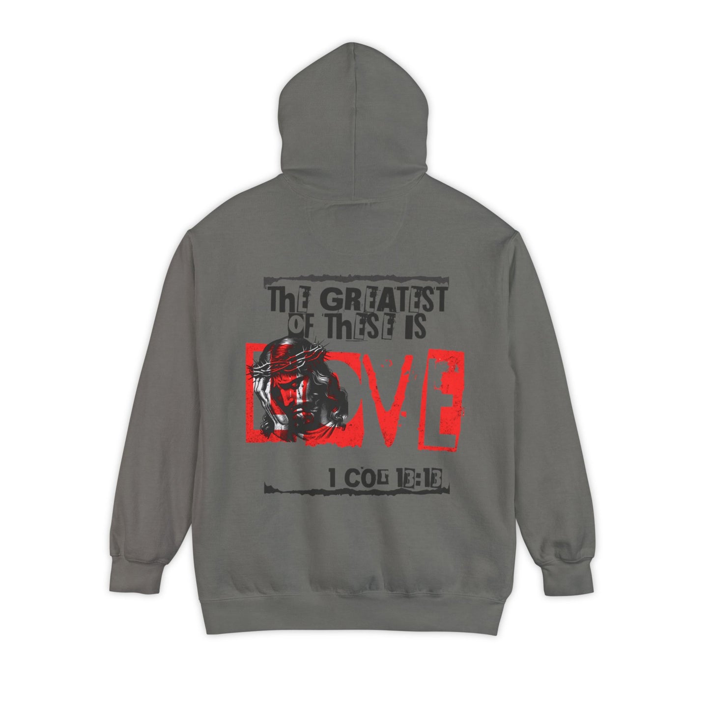 Unisex Garment-Dyed Hoodie - Fitness & Faith: 'The Greatest of These is Love'