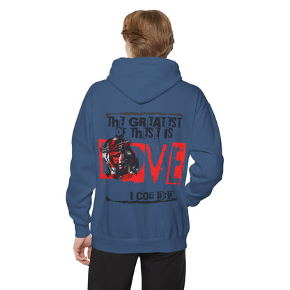 Unisex Garment-Dyed Hoodie - Fitness & Faith: 'The Greatest of These is Love'