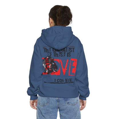 Unisex Garment-Dyed Hoodie - Fitness & Faith: 'The Greatest of These is Love'