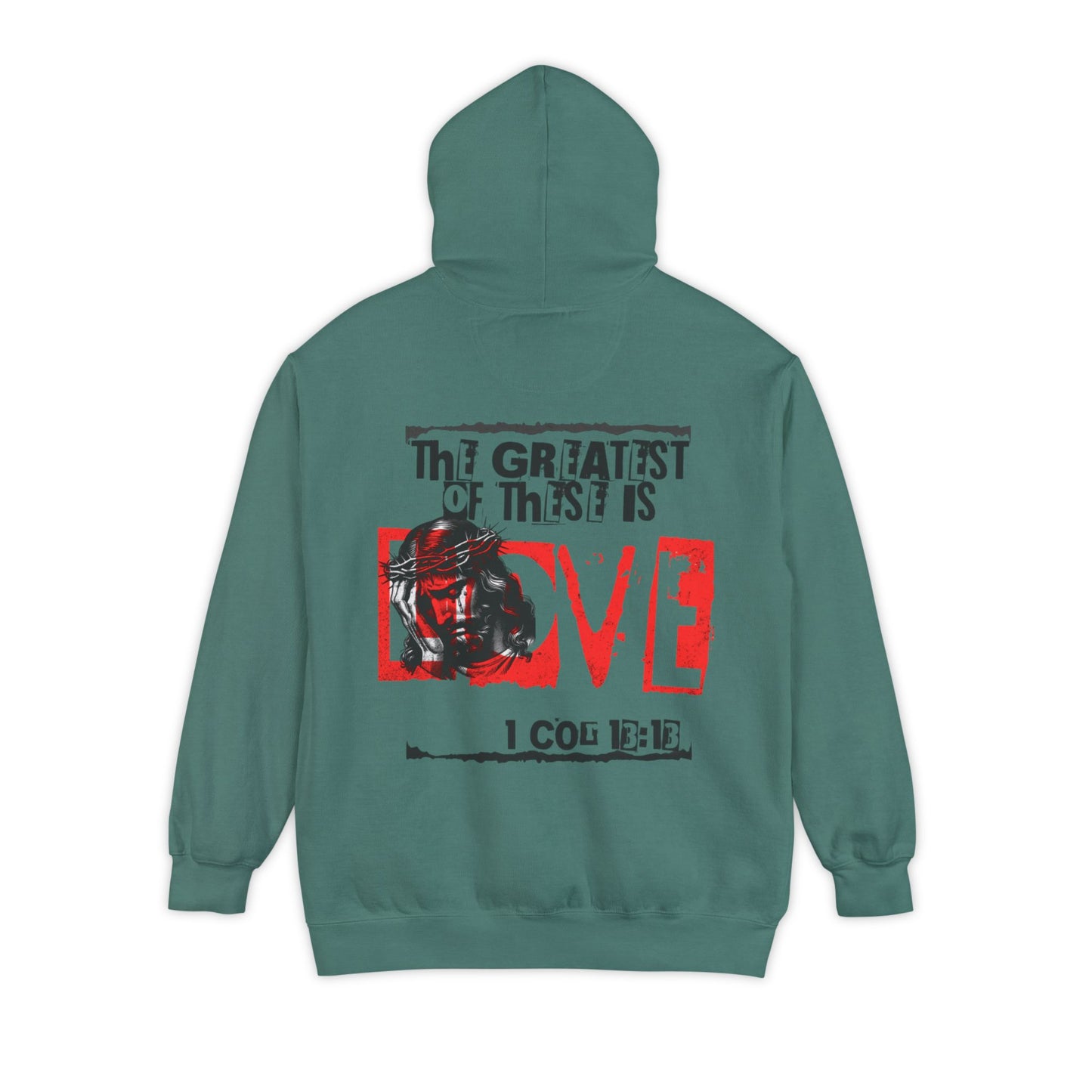 Unisex Garment-Dyed Hoodie - Fitness & Faith: 'The Greatest of These is Love'