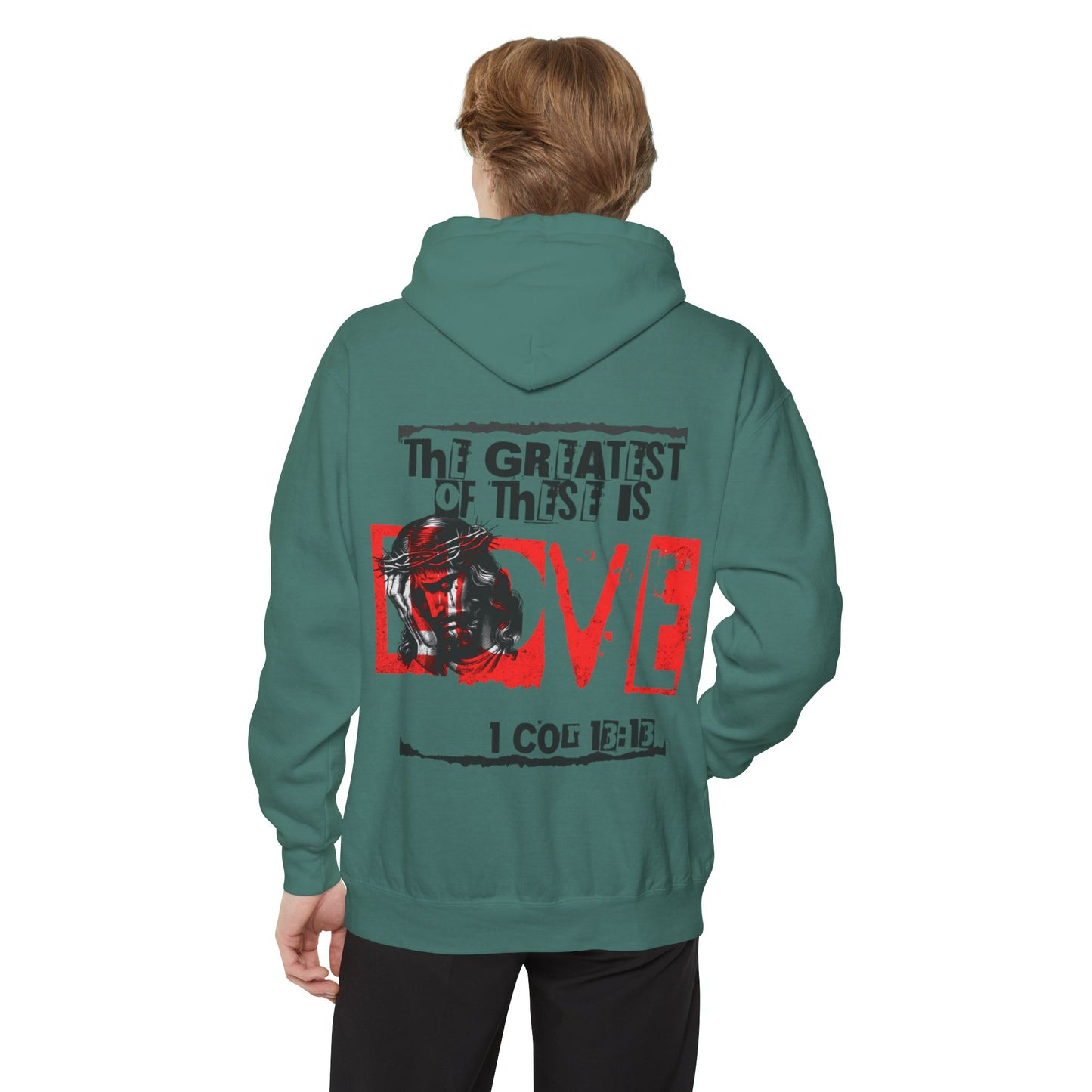 Unisex Garment-Dyed Hoodie - Fitness & Faith: 'The Greatest of These is Love'